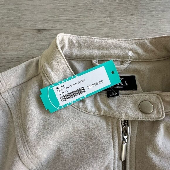 МО-КА Ebele Faux Suede‎ Jacket Grey L STITCH FIX NWT - Picture 6 of 7